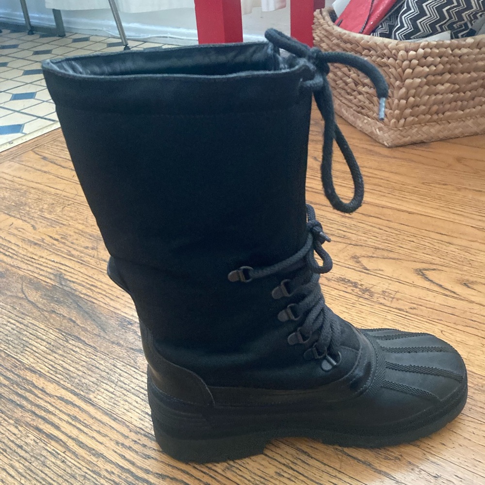 Rare Gucci Vintage Black Snow Boots Lace-up Size 37 - Picture 9 of 12